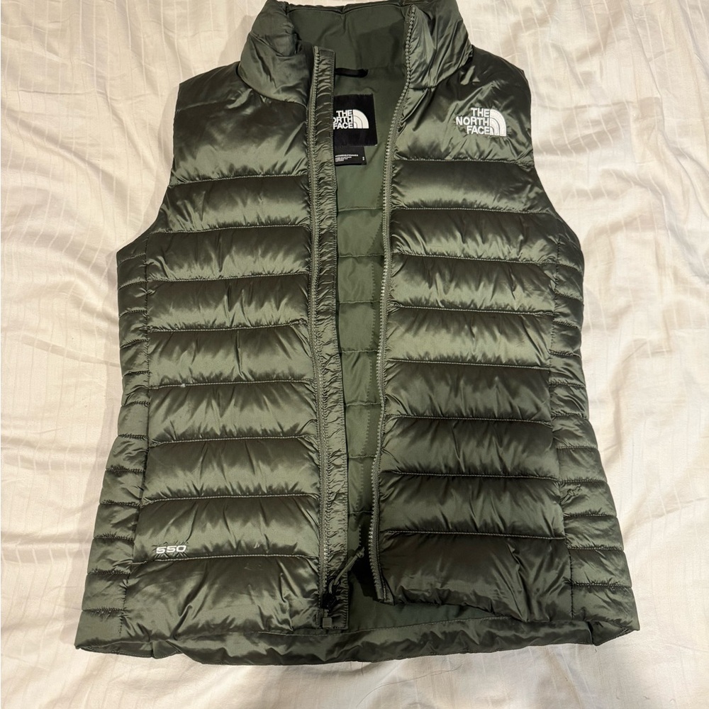 Women’s The North Face Olive Green Puffer Vest